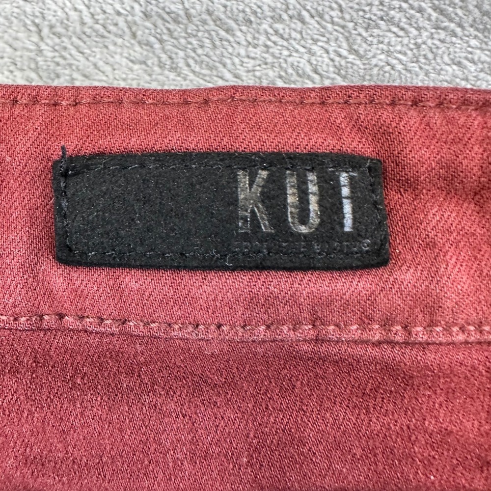 Kut from the Kloth Fab Ab Ankle Skinny Jeans Women's Size 14 Burgundy Denim - Picture 3 of 7